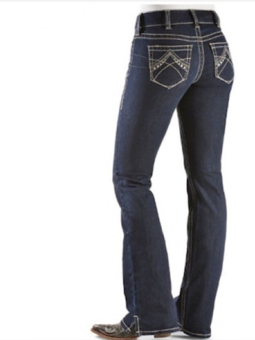 Ariat Eclipse Riding Work Mid Rise Bootcut Ranch Jean 33R Hem Slits - Picture 2 of 15